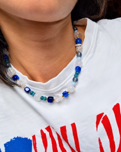 naszyjnik handmade z większych kamieni naturalnych